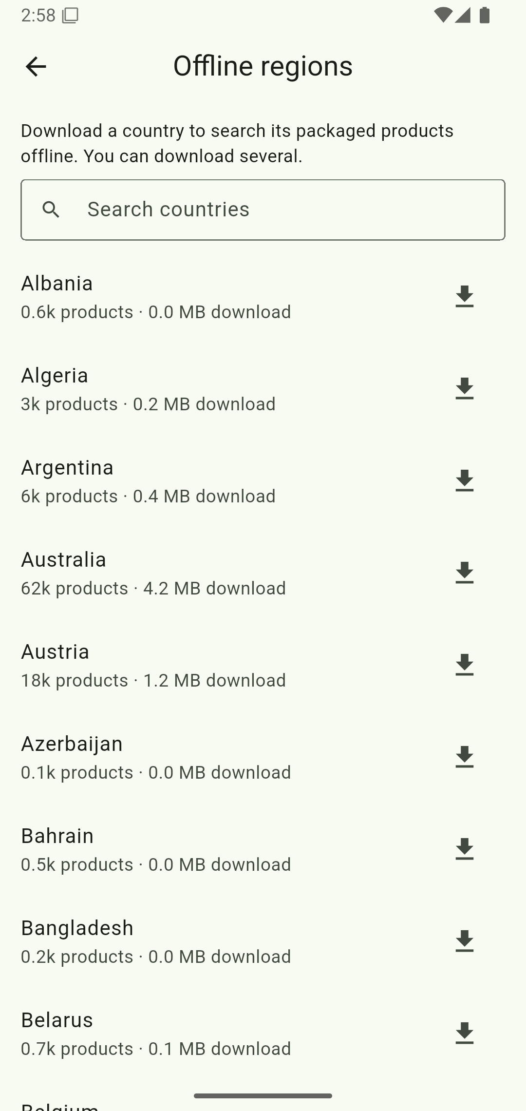 Offline regions